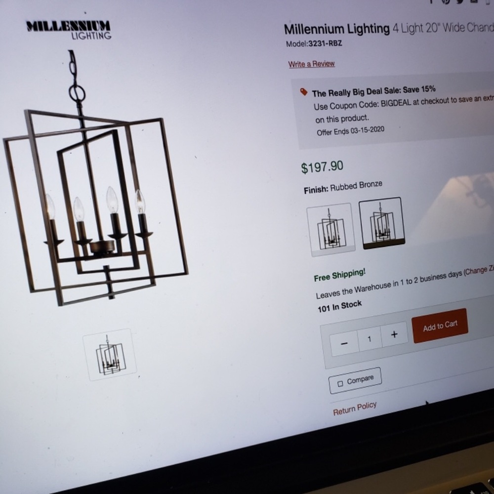 Millennium lighting rubbed bronze color